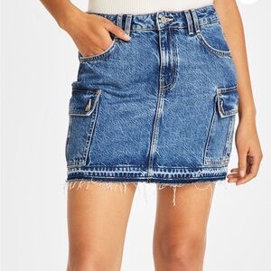 GUESS Women's Blue Cargo Denim Skirt